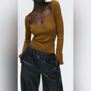 NWT Zara knit bell sleeves top